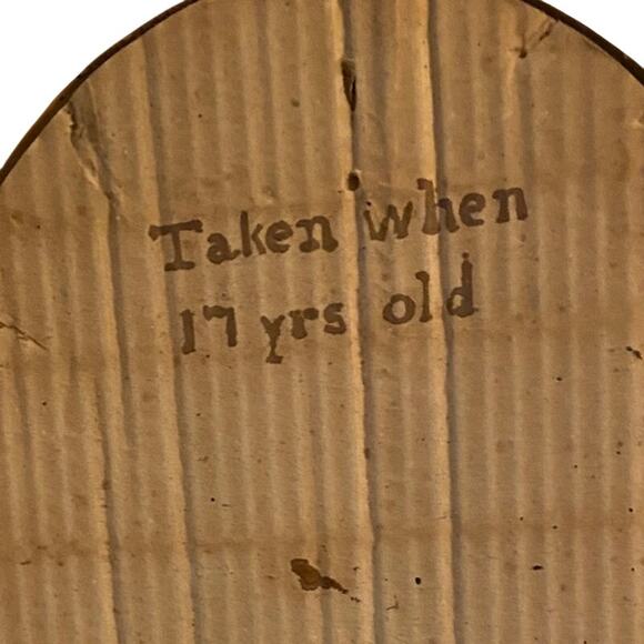 Antique Sepia Portrait Young Man Oval Frame 22.5x17 Vintage Wall Art - Picture 8 of 8